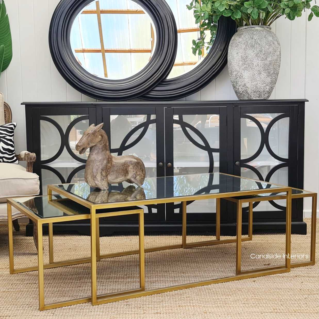 Brienne Nesting Coffee Table with Aged Mirror  TABLES, TABLES Coffee Tables, LIVING Room, LIVING Coffee & Side Tables