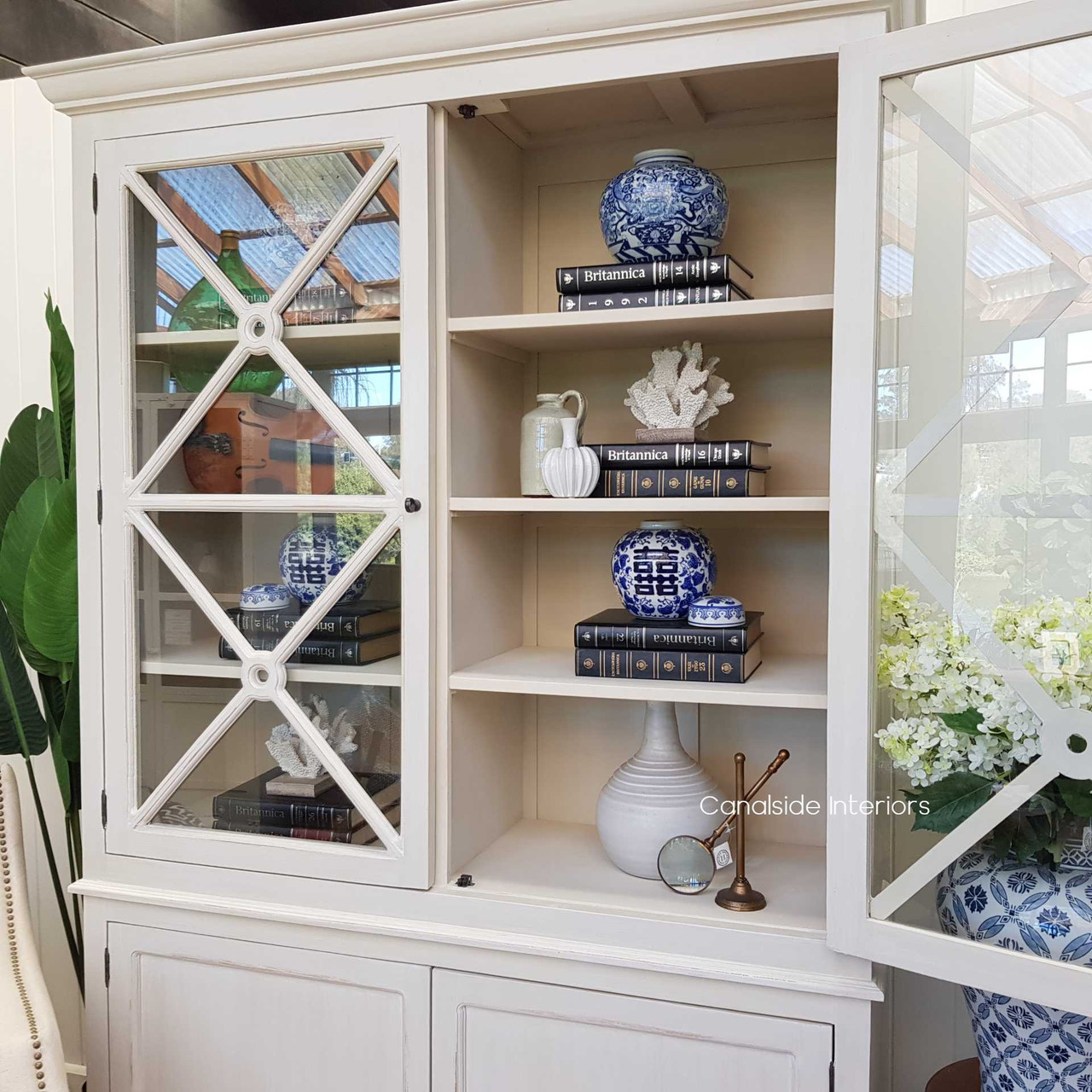 Bungalow Display Unit Distressed Stone  HAMPTONS Style, PLANTATION Style, LIVING Room, LIVING Cupboards & Bookcases, STORAGE, STORAGE Bookshelves & Cupboards