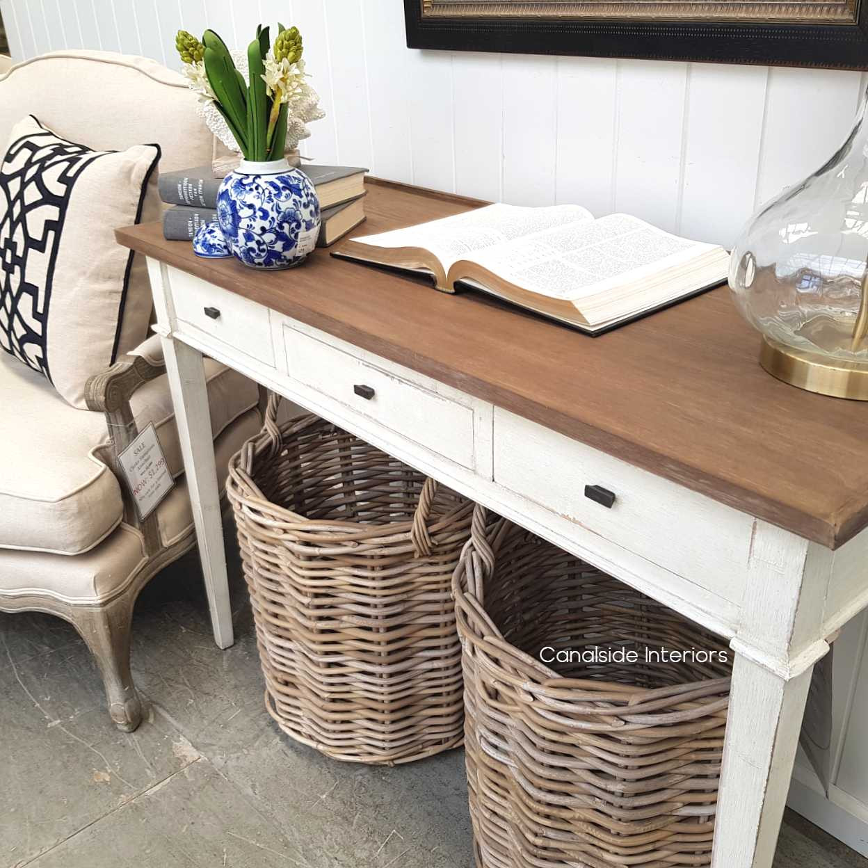 Malvali Console Stone  HAMPTONS Style, PLANTATION Style, STORAGE Consoles & Desks