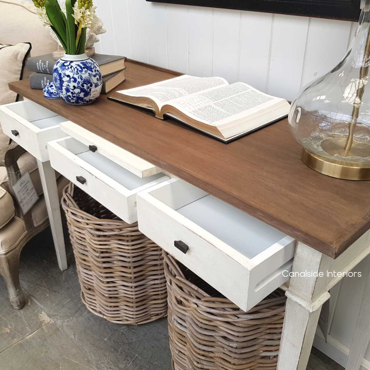 Malvali Console Stone  HAMPTONS Style, PLANTATION Style, STORAGE Consoles & Desks