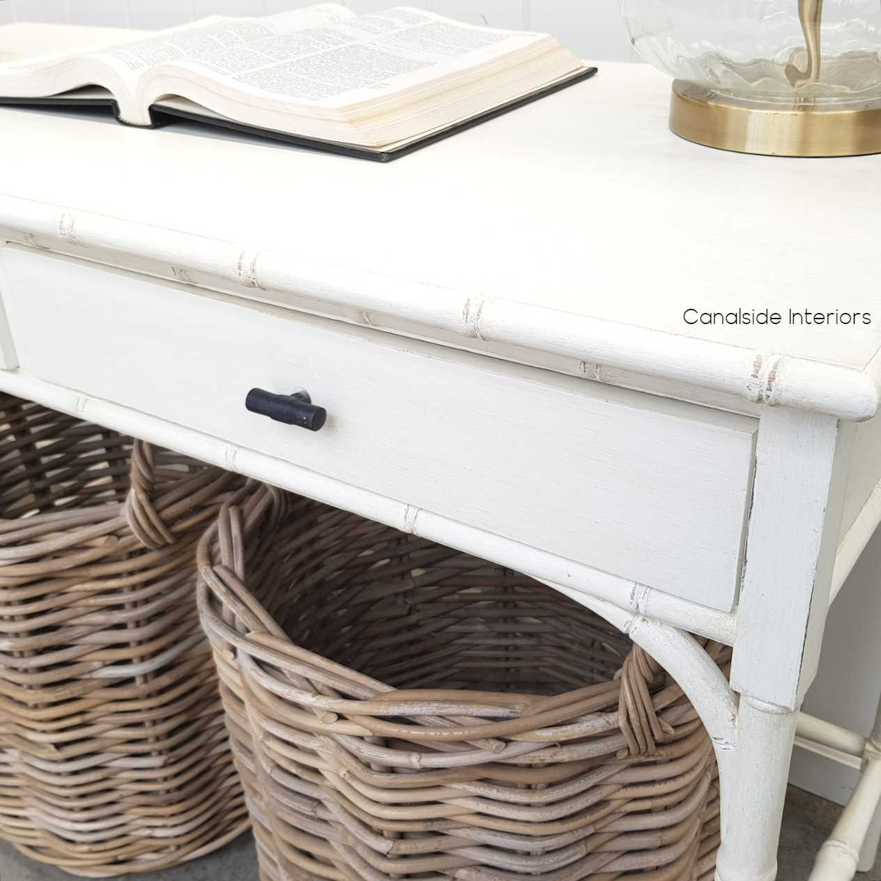 Mandalay Console Distressed White  HAMPTONS Style, PLANTATION Style, STORAGE Consoles & Desks, PLANTATION STYLE