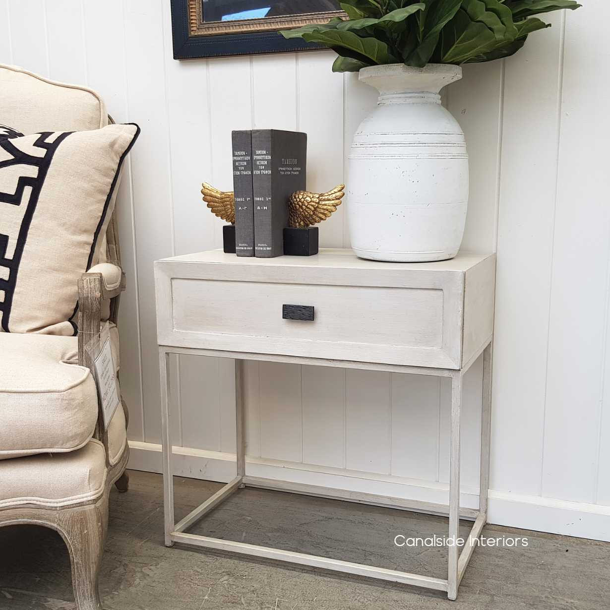 Connor Side Table Stone  BEDROOM, HAMPTONS Style, PLANTATION Style, TABLES Side Tables, LIVING Room, LIVING Coffee & Side Tables, BEDROOM Bedsides