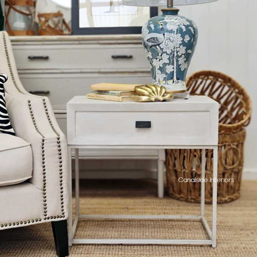Connor Side Table Stone  BEDROOM, HAMPTONS Style, PLANTATION Style, TABLES Side Tables, LIVING Room, LIVING Coffee & Side Tables, BEDROOM Bedsides