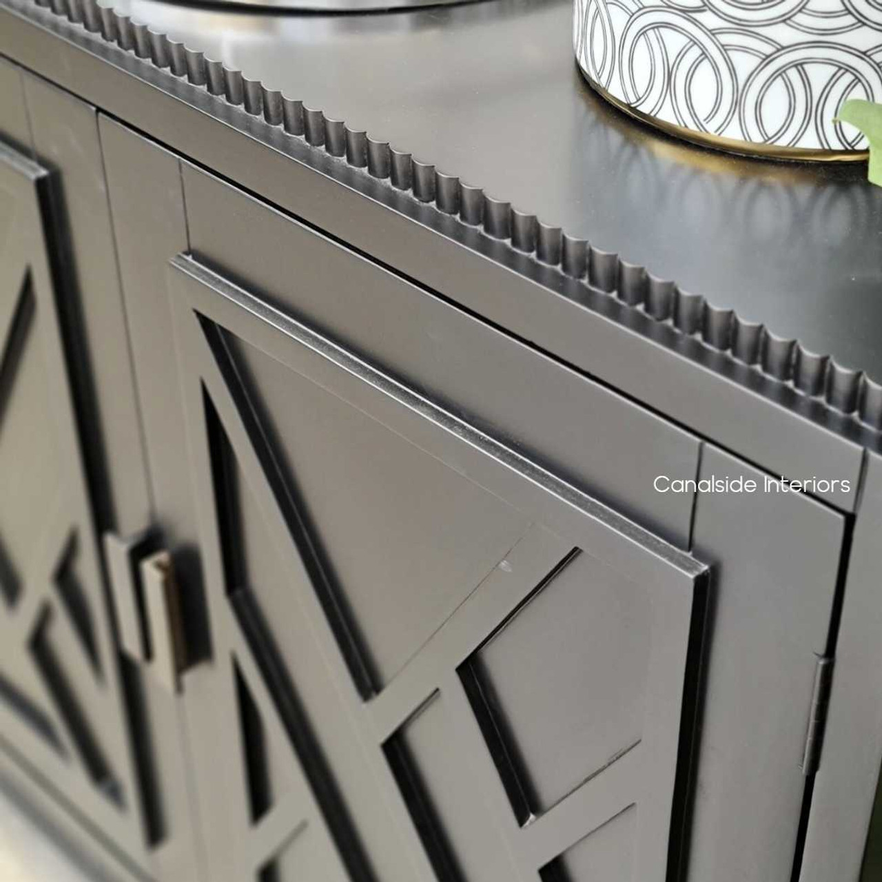 Distressed Black Ellery Sideboard, hand-crafted with coastal flair for a sophisticated home decor statement - Canalside Interiors