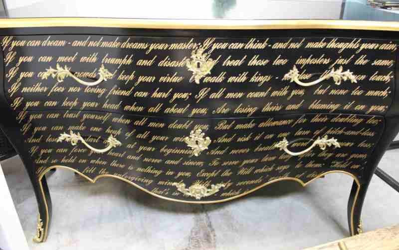 Piccini Commode Black with Gold Rhymes