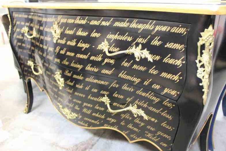 Piccini Commode Black with Gold Rhymes