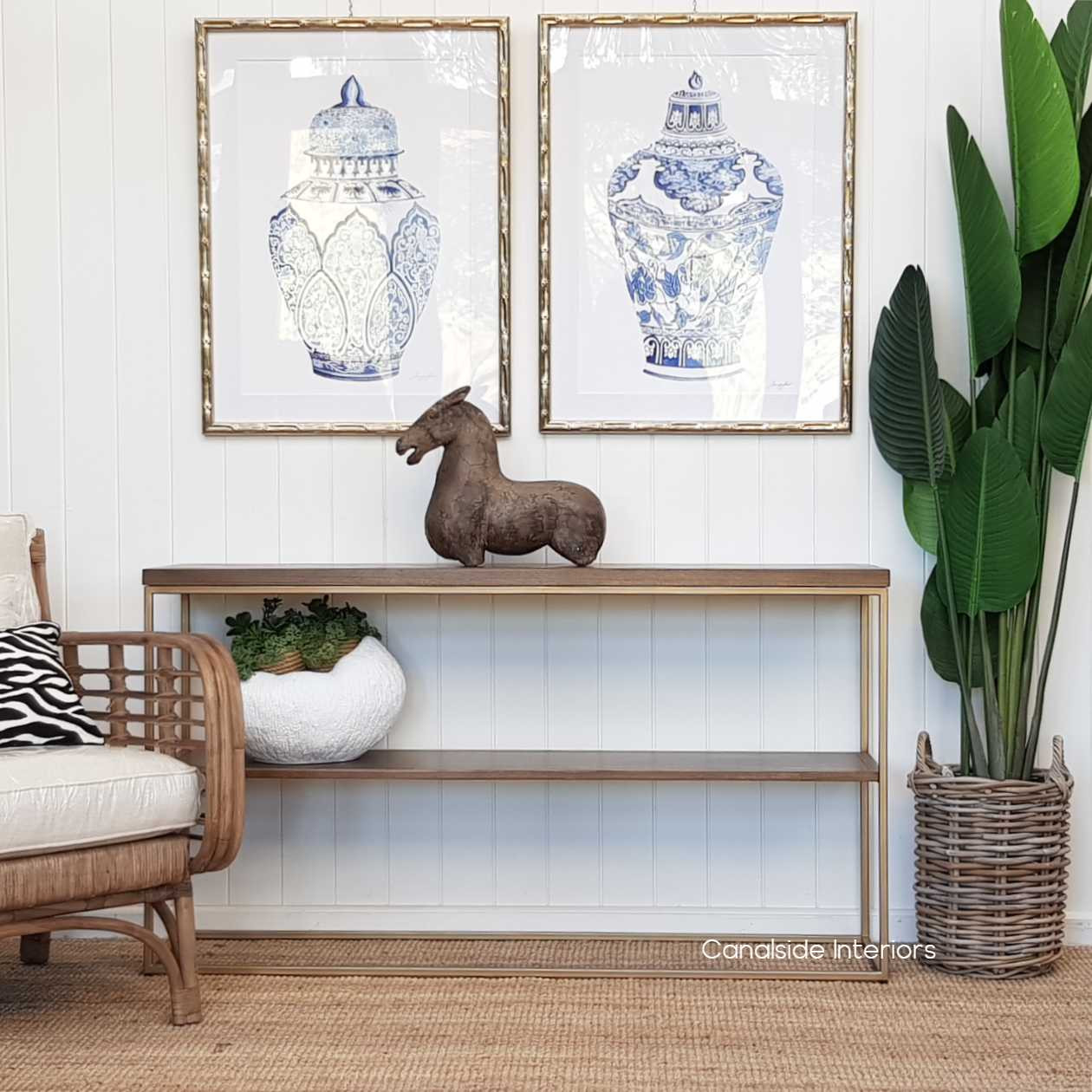 Huxley Mosaic Console with Gold Inlay HAMPTONS Style, PLANTATION Style, STORAGE Consoles Entryway Living Room Entry