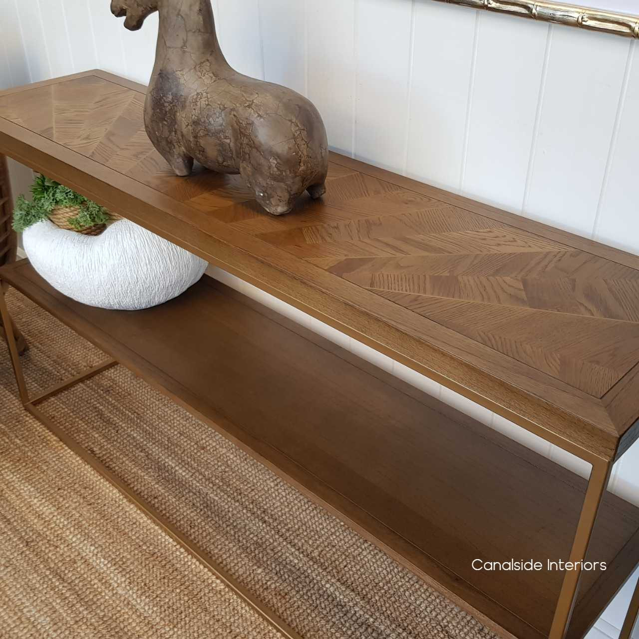 Huxley Mosaic Console with Gold Inlay HAMPTONS Style, PLANTATION Style, STORAGE Consoles Entryway Living Room Entry