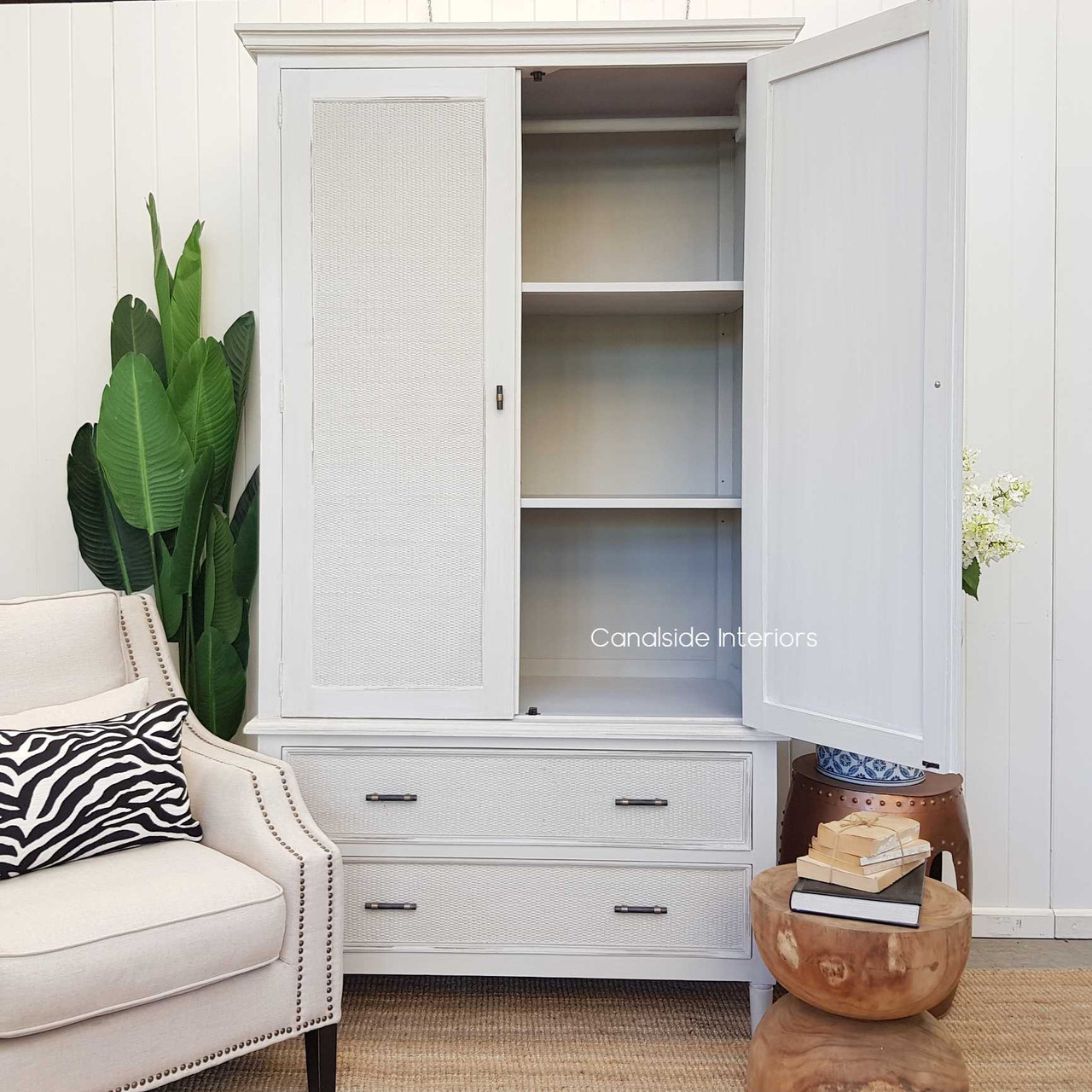 View of the wardrobe, highlighting the meticulous construction and design thoughtfulness from every angle.