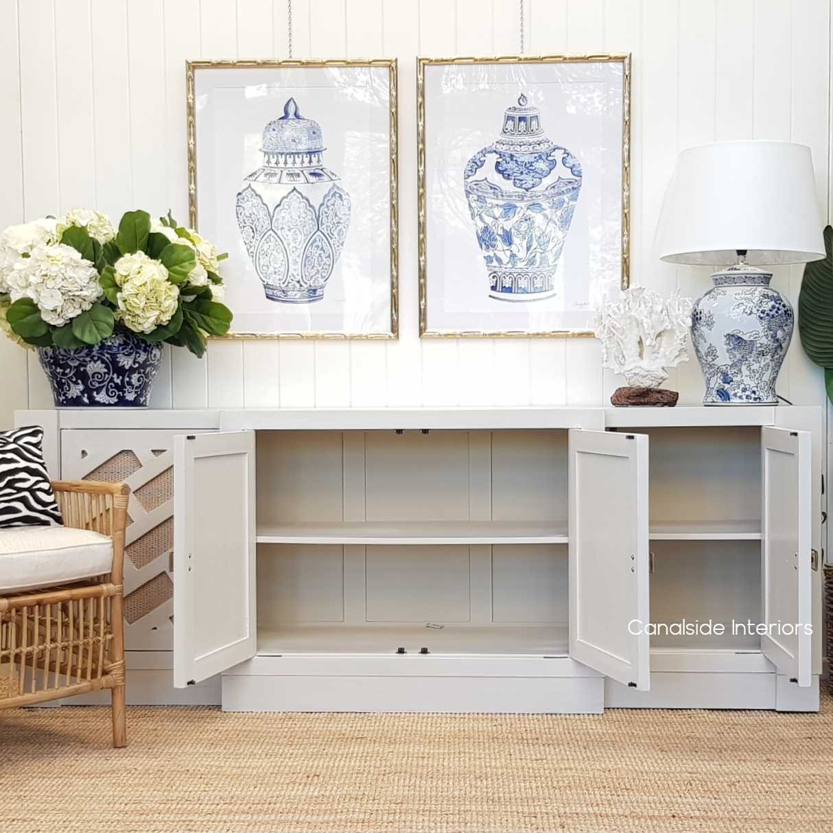 Brielle Botanica Sideboard  HAMPTONS Style, PLANTATION Style, LIVING Room, LIVING TV Media & Storage, TABLES Sideboards & Buffets, STORAGE, Sideboards & Buffets, Rattan, island style, chinoiserie, british colonial, coastal