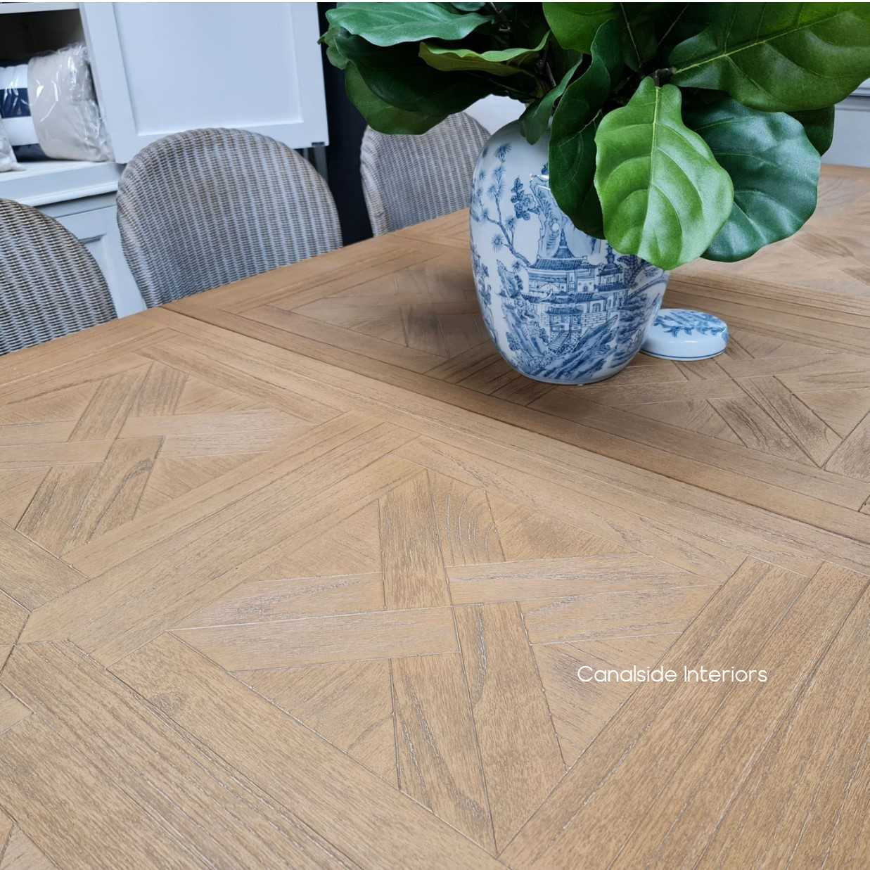 Balmoral Parquetry Double Extension Dining Table tables, extension tables, hamptons, hamptons table, provincial, plantation, dining tables, trestle base, dining room