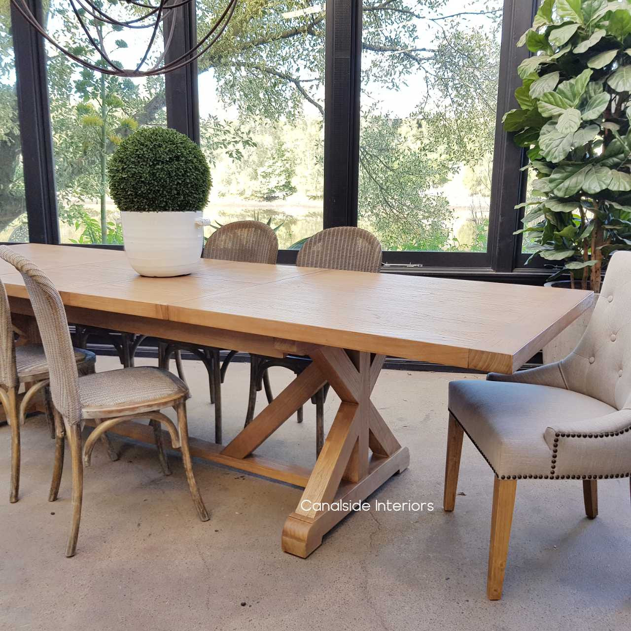 Harvest Double Extension Dining Table tables, extension tables, hamptons, hamptons table, provincial, plantation, dining tables, trestle base, dining room, cross base, cross dining table, rustic, criss cross, farmhouse, coastal