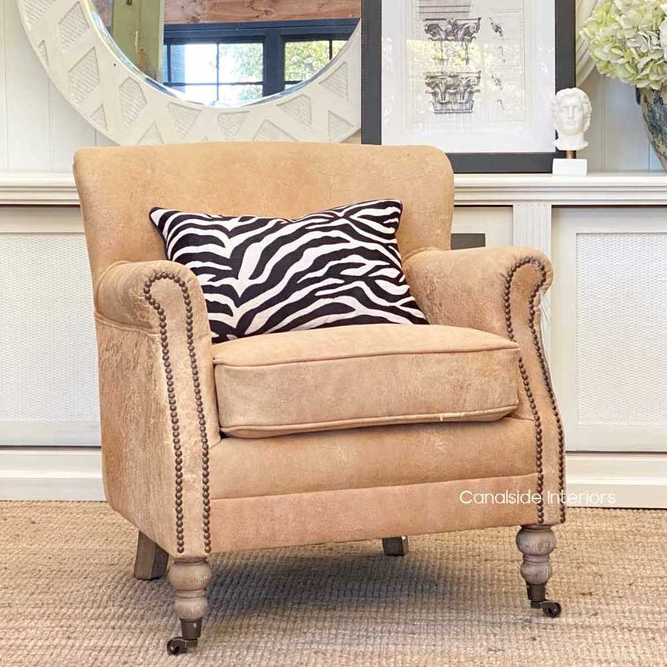 Doctus Aged Leather and Vintage Tan Armchair AGED LEATHER, CAFE FURNITURE Stools & Chairs