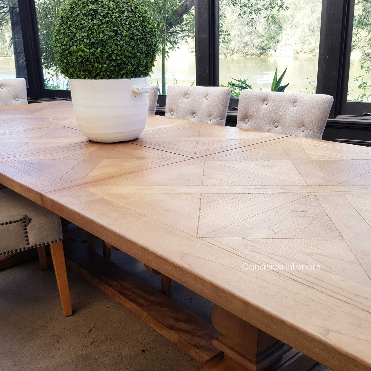 The dining table featured in a minimalist home, proving its statement-making capability in understated interior designs.