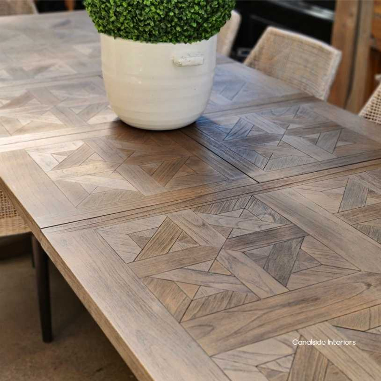 Detail of the hand-carved top, showcasing traditional craftsmanship and timeless design inspired by Hamptons elegance.