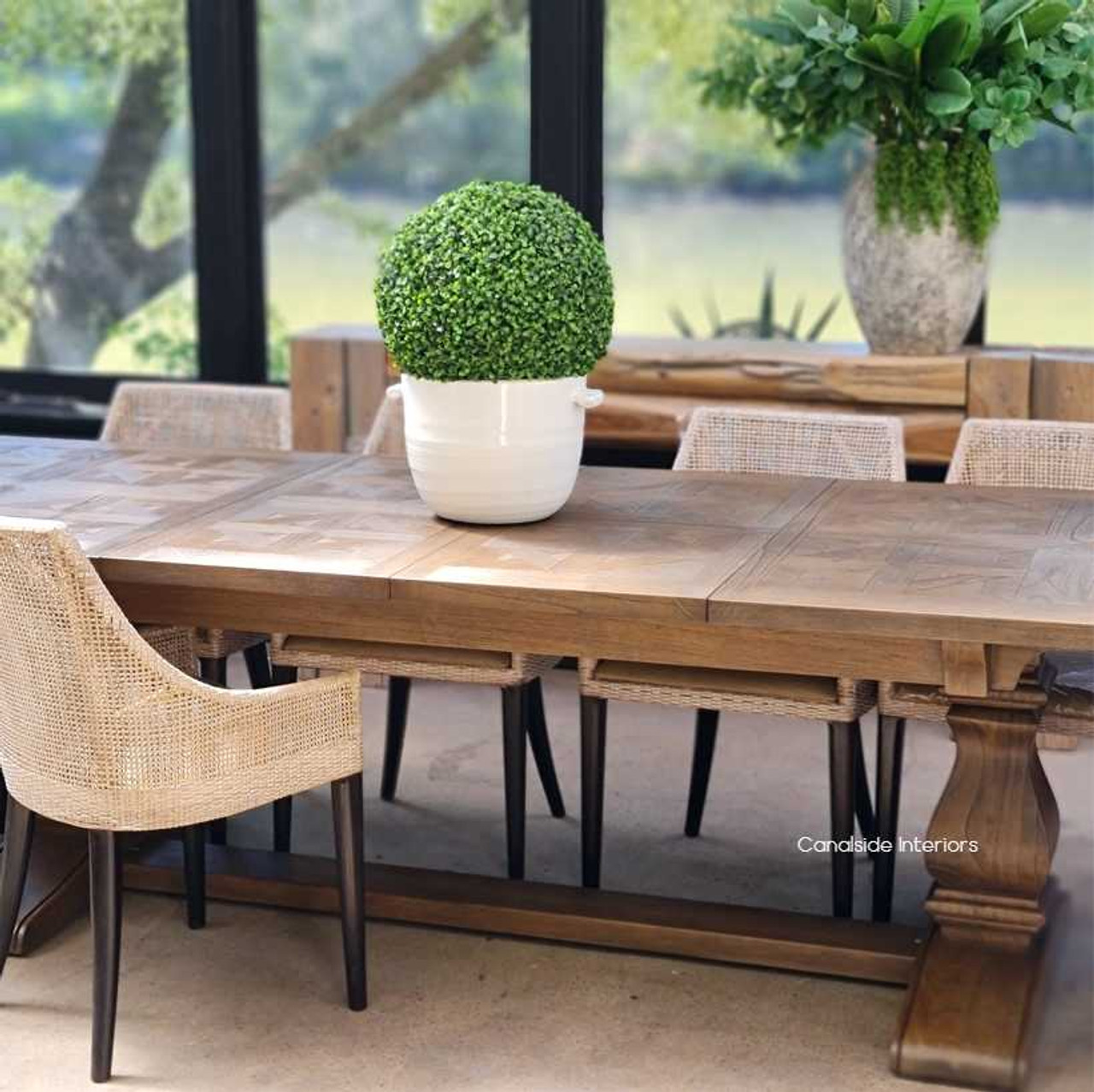 The dining table in its compact state, offering a space-saving solution without compromising on style or quality.