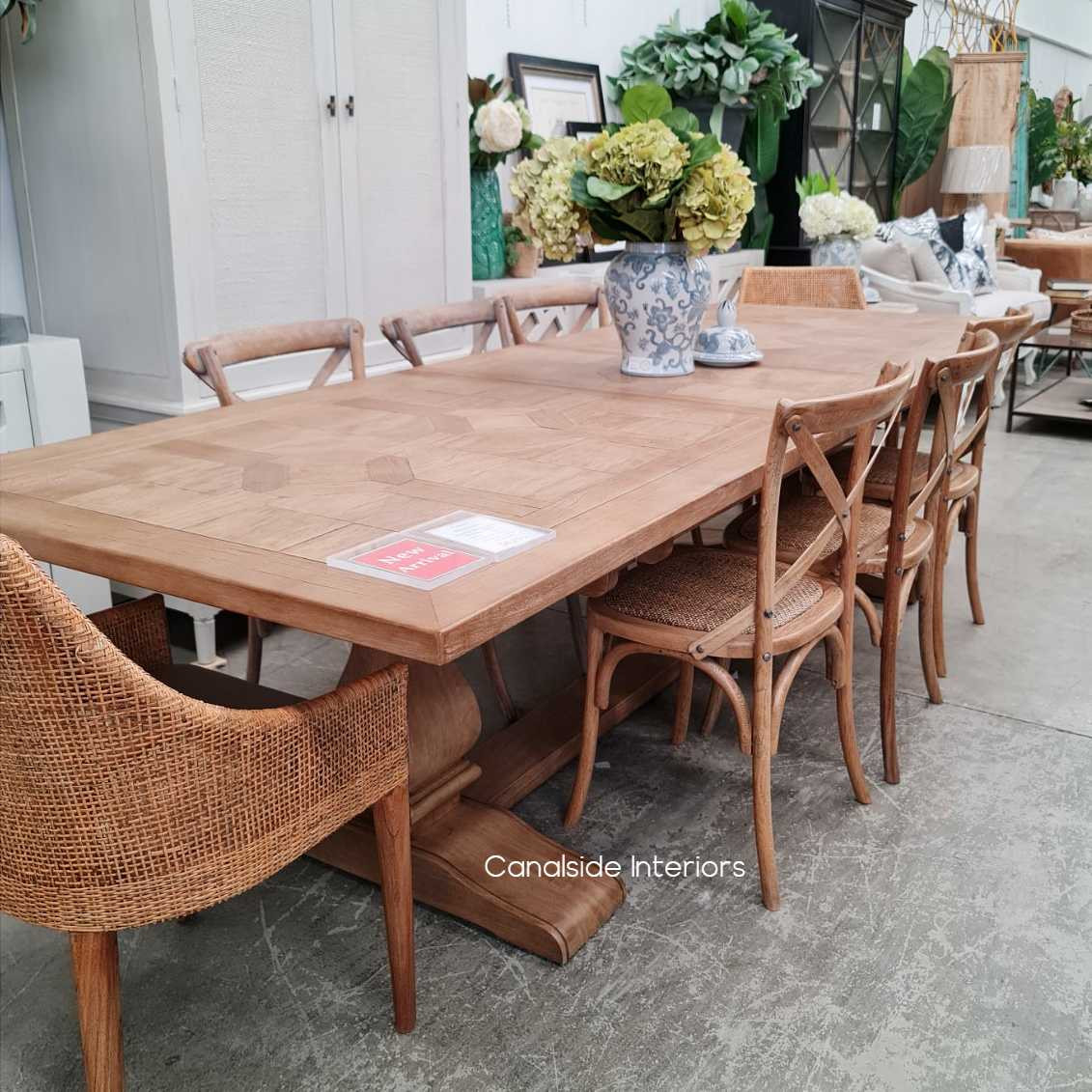 Como Parquetry Double Extension Banquet Dining Table tables, hamptons, hamptons, hampton table, provincial, plantation, dining tables, trestle base, dining room banquet