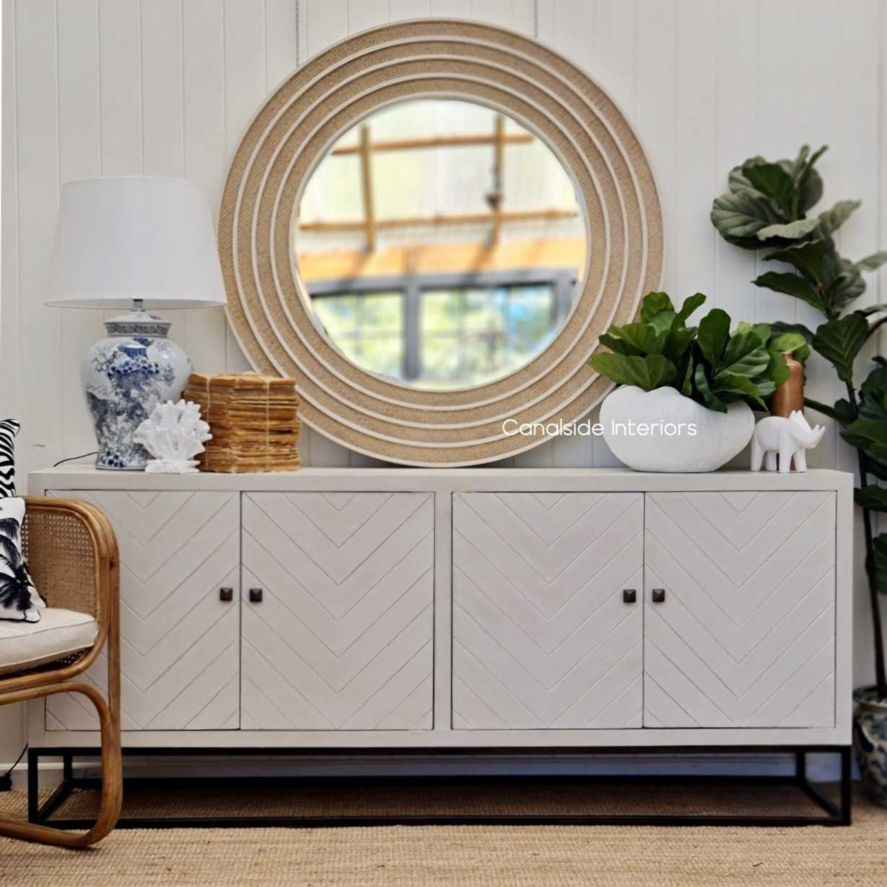 St Lucia Herringbone TV Sideboard with Doors Gold HAMPTONS Style, PLANTATION Style, STORAGE Living Room, Hamptons LIVING TV Media & Storage, TABLES Sideboards & Buffets, STORAGE, STORAGE Sideboards & Buffets