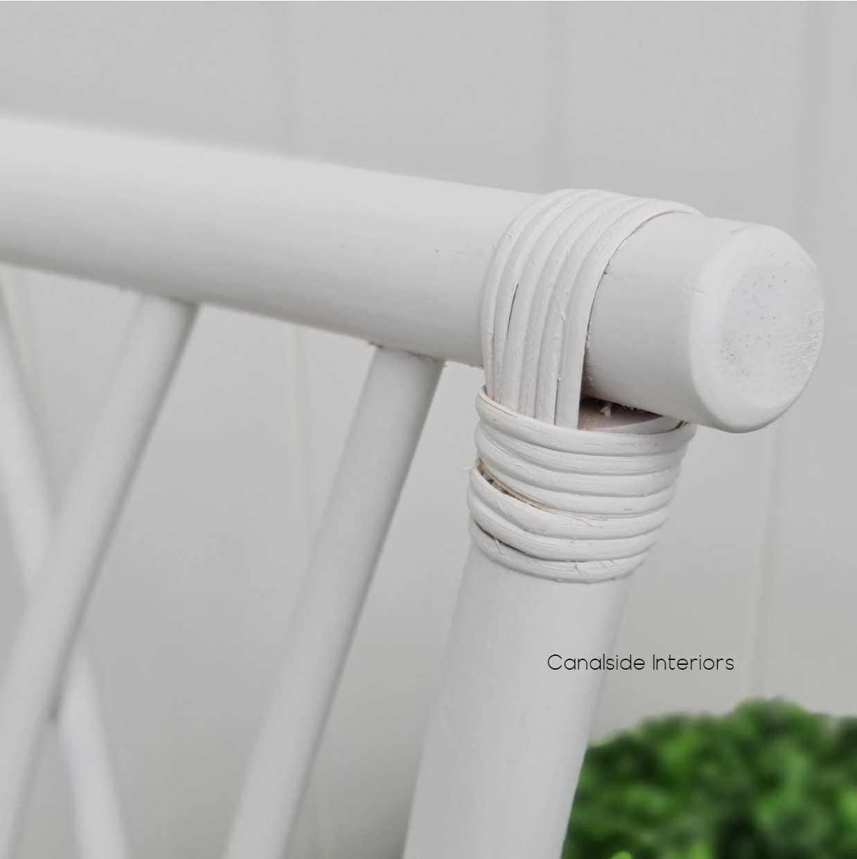 View focusing on the diamond back design, adding character and lightness to the dining space while blending with various decor themes.