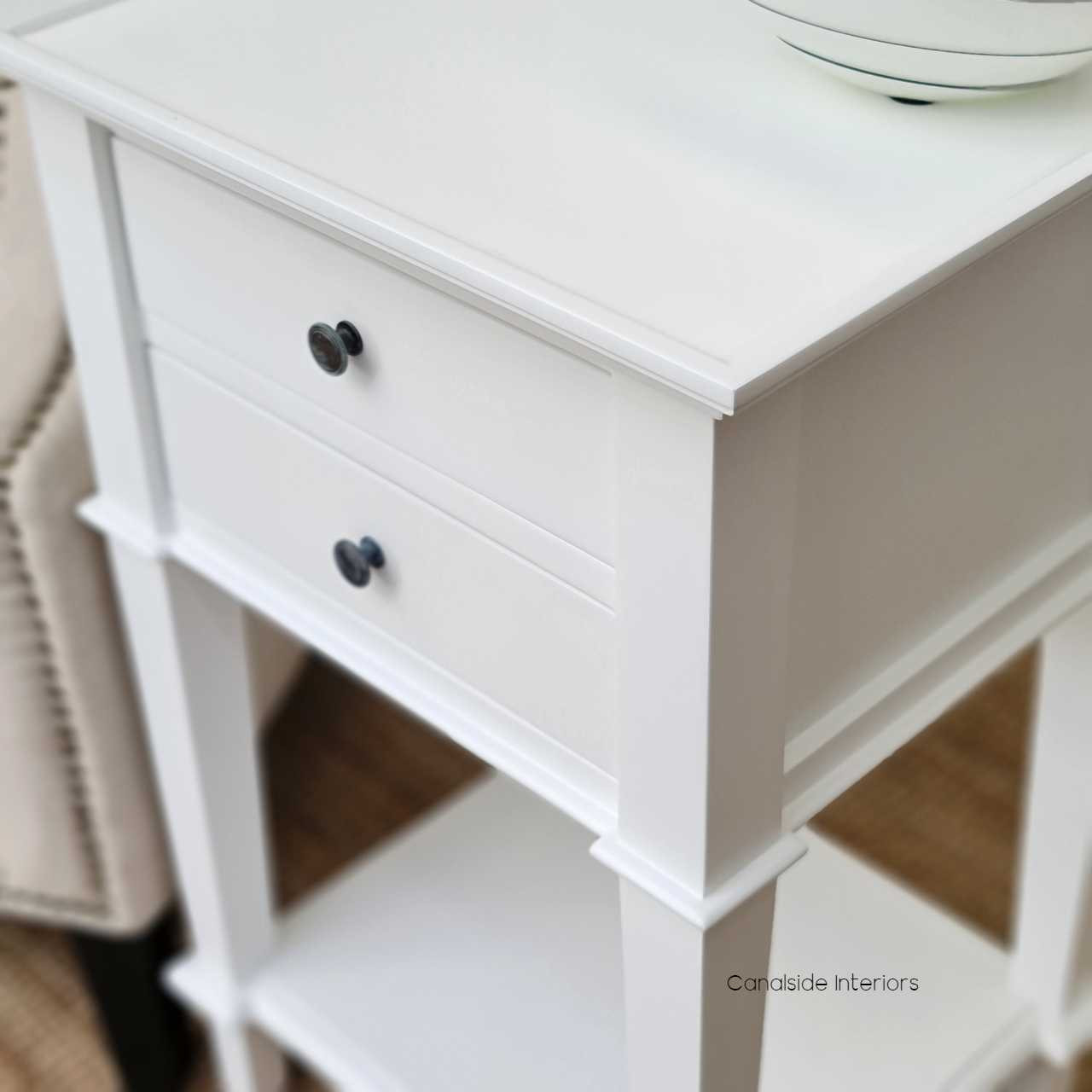 Top-down view of the side table, providing insight into the compact dimensions and efficient use of space.