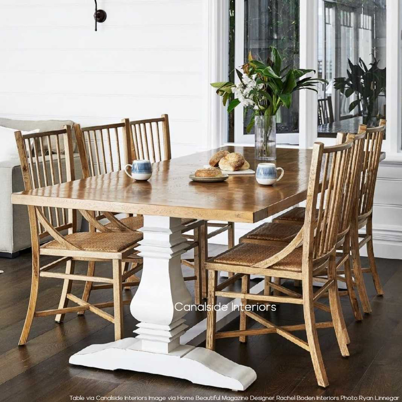 Artisan Parquetry Dining Table with distressed white base Canalside Interiors as featured in Home Beautiful Magazine
Hamptons Table
Coastal Table
Tables
Parquetry Table