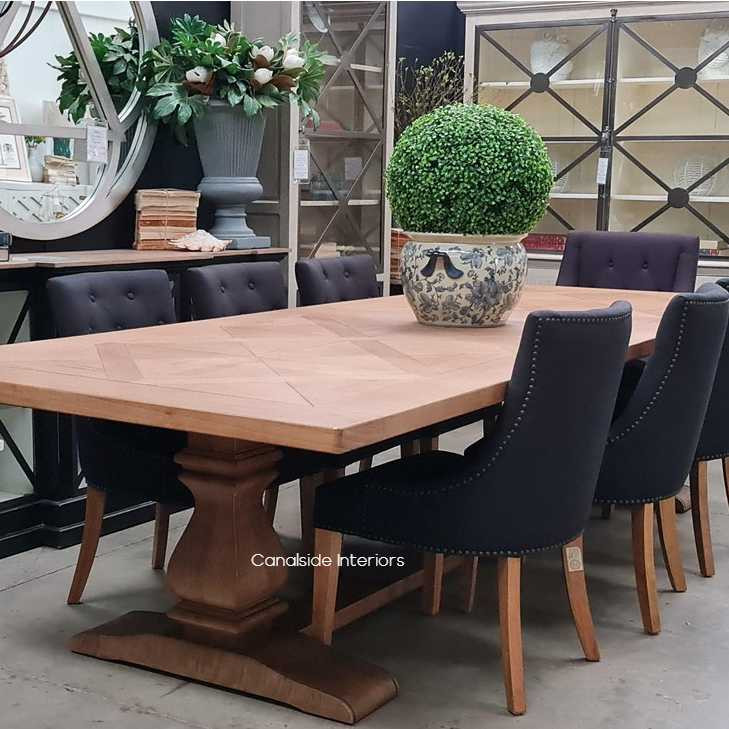 Hampton Bay Parquetry Dining Table tables, hamptons, hampton table, provincial, plantation, dining tables, trestle base, dining room