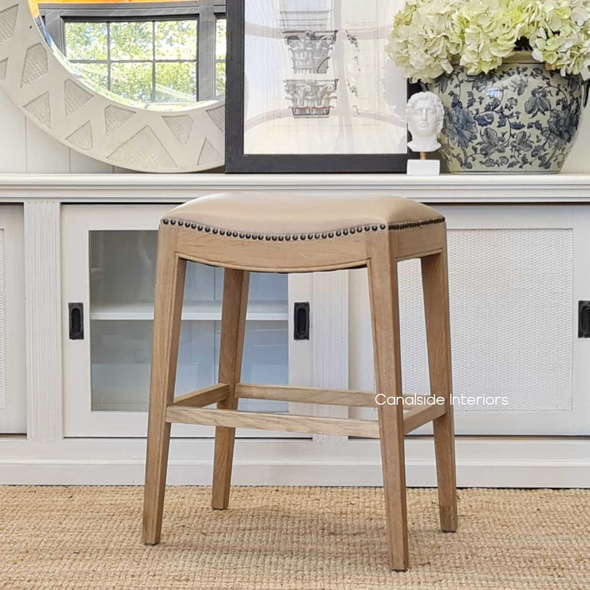 Mila II Leather Kitchen Bar Stool  FRENCH  FURNITURE, CHAIRS, HAMPTONS Style, PLANTATION Style, CHAIRS Dining, CHAIRS Stools