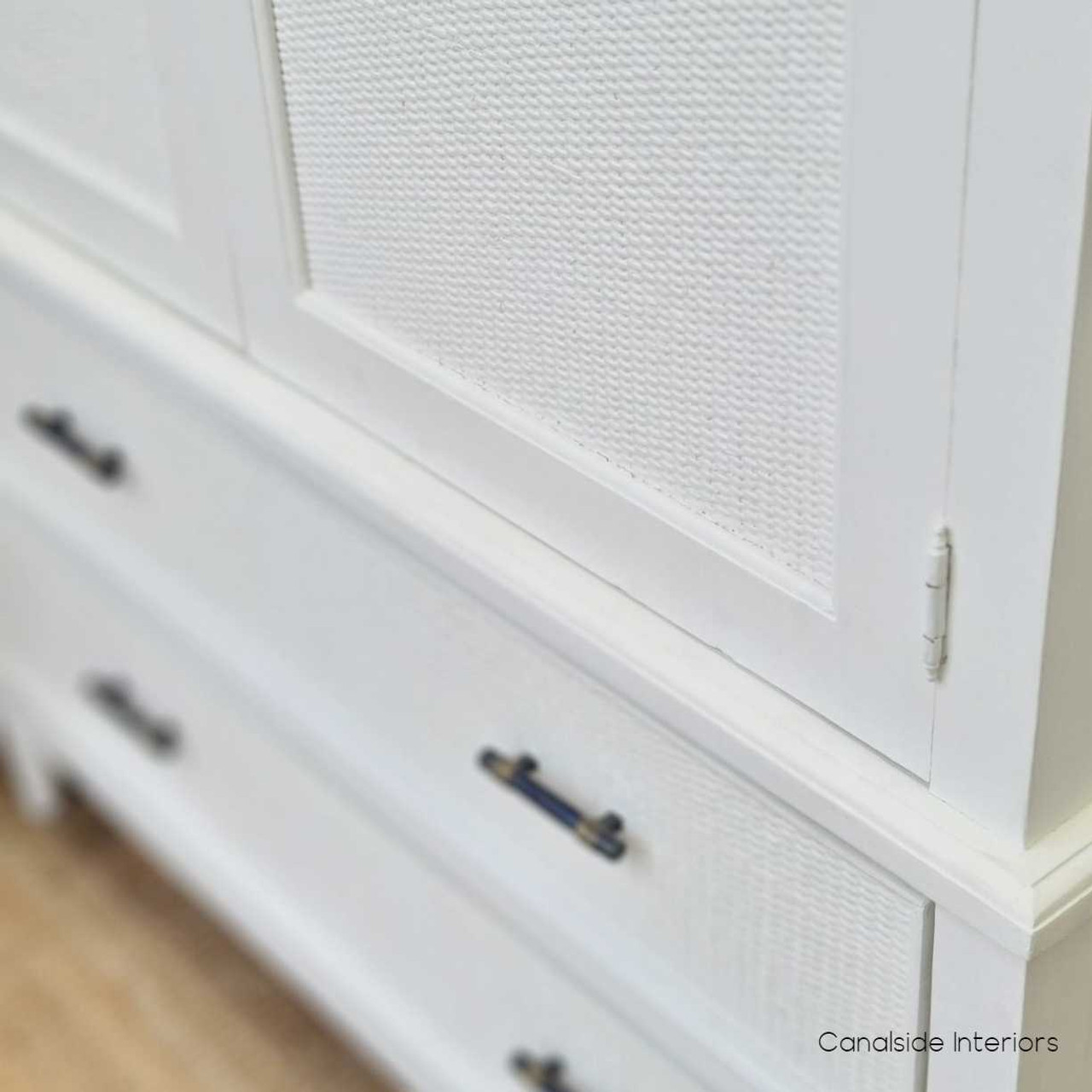 The Brielle wardrobe set in a Hamptons-style bedroom, illustrating its seamless integration into luxurious coastal decor. 