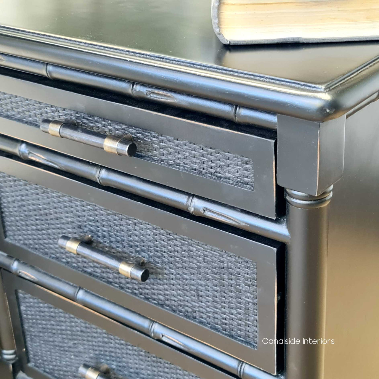 This timeless Brielle Rattan Bedside boasts ample storage and beautiful design, ideal for Hamptons and coastal bedrooms.