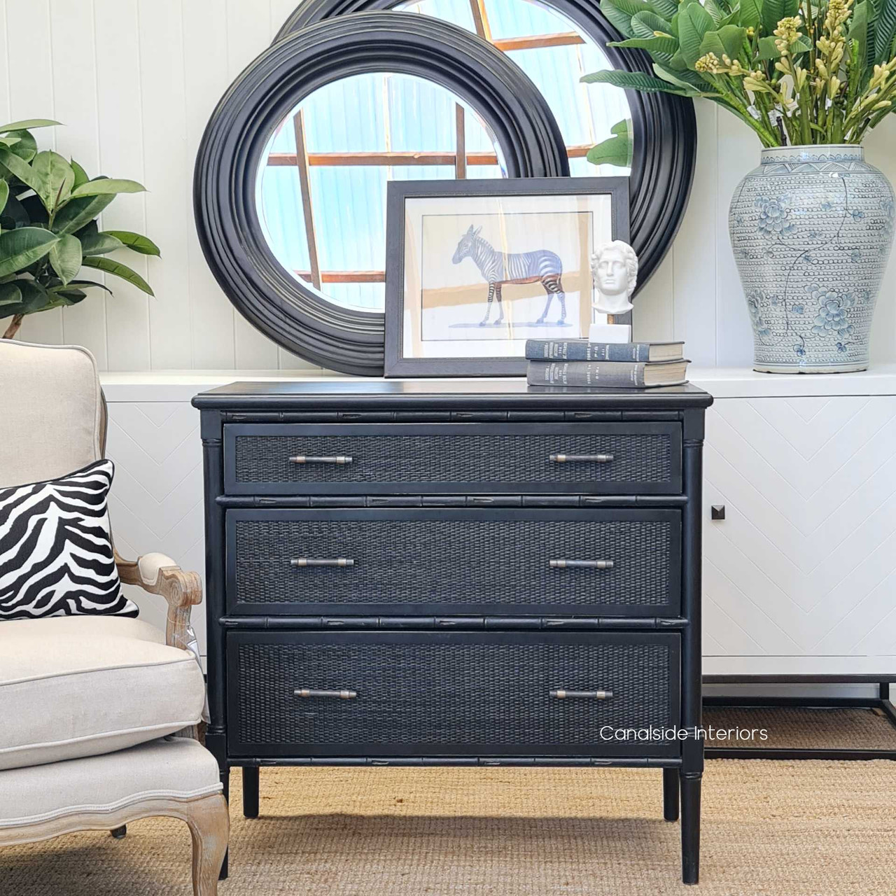 A timeless piece for any lounge room, the Brielle Rattan Chest by Canalside Interiors offers spacious storage with a classical, chic look