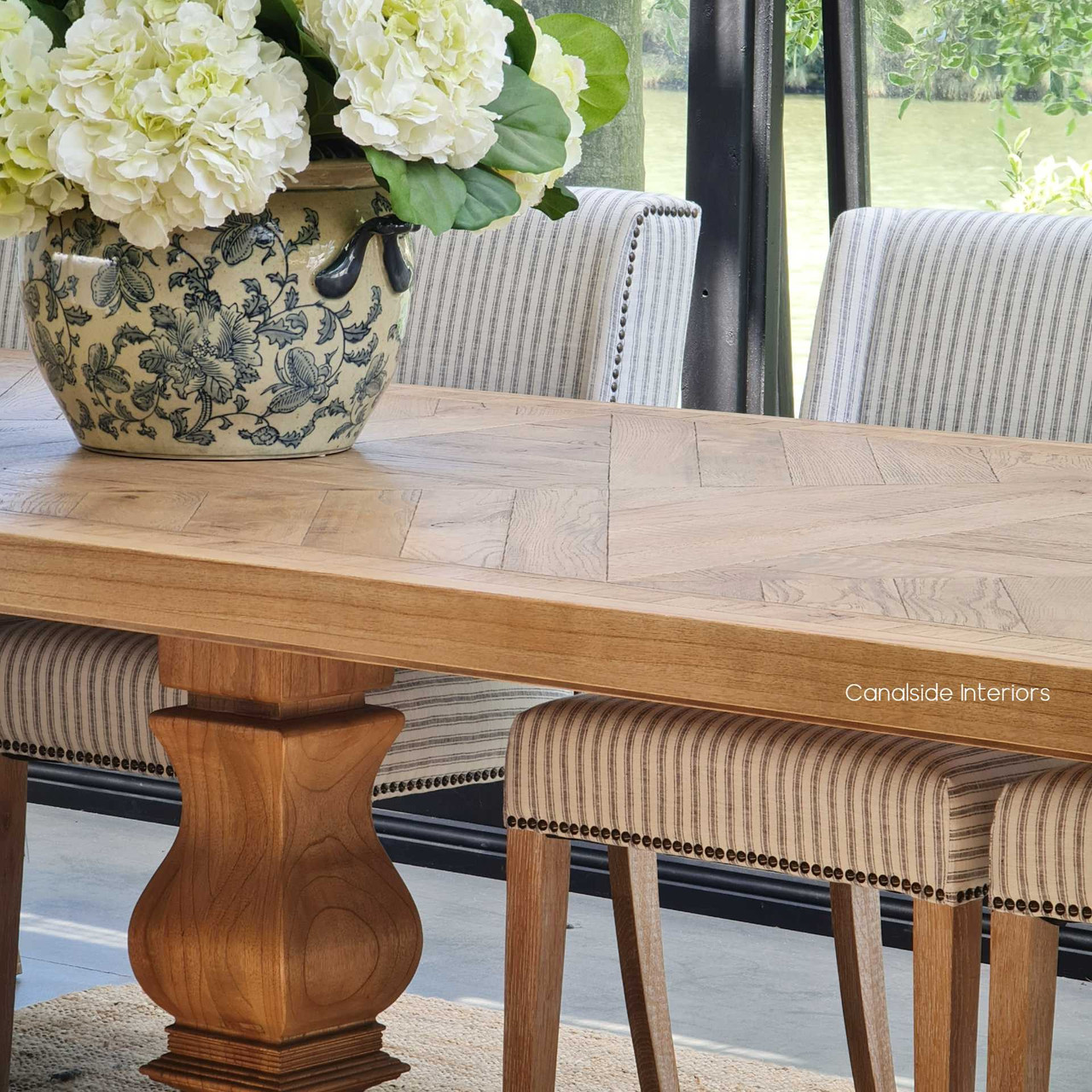 Danbury Oak Dining Table: where sophisticated design meets everyday functionality for your dining room