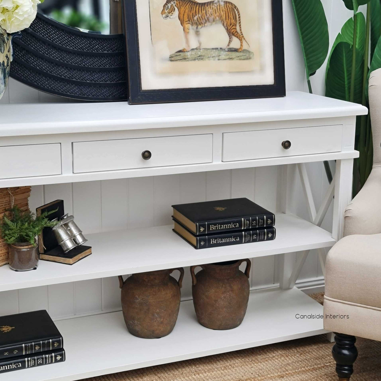 With clean lines and additional shelving, the Hampton Avenue Console is a stylish and functional addition to any Sydney lounge room