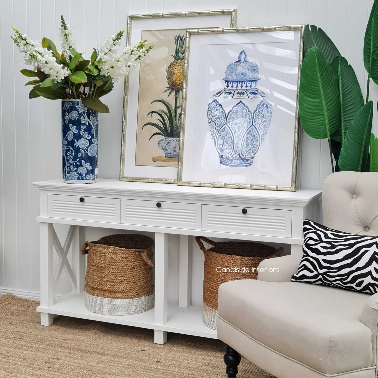 Discover the charm of the Catalina Console as a media unit, where classical beauty meets modern functionality