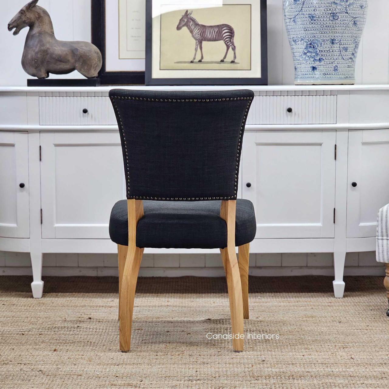 Mimi Black Dining Chair, Modern Edge with Classic Accents, Back View
