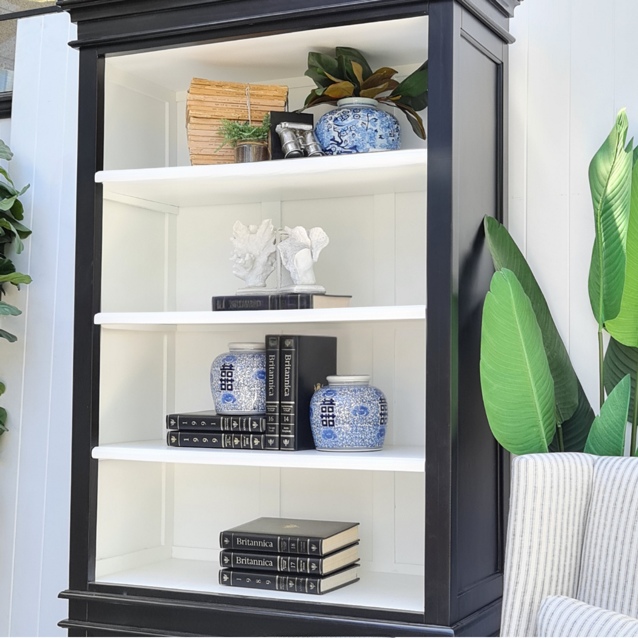 Side angle view of the Grange Wall Unit, highlighting the depth and storage capacity for a modern, yet rustic home office