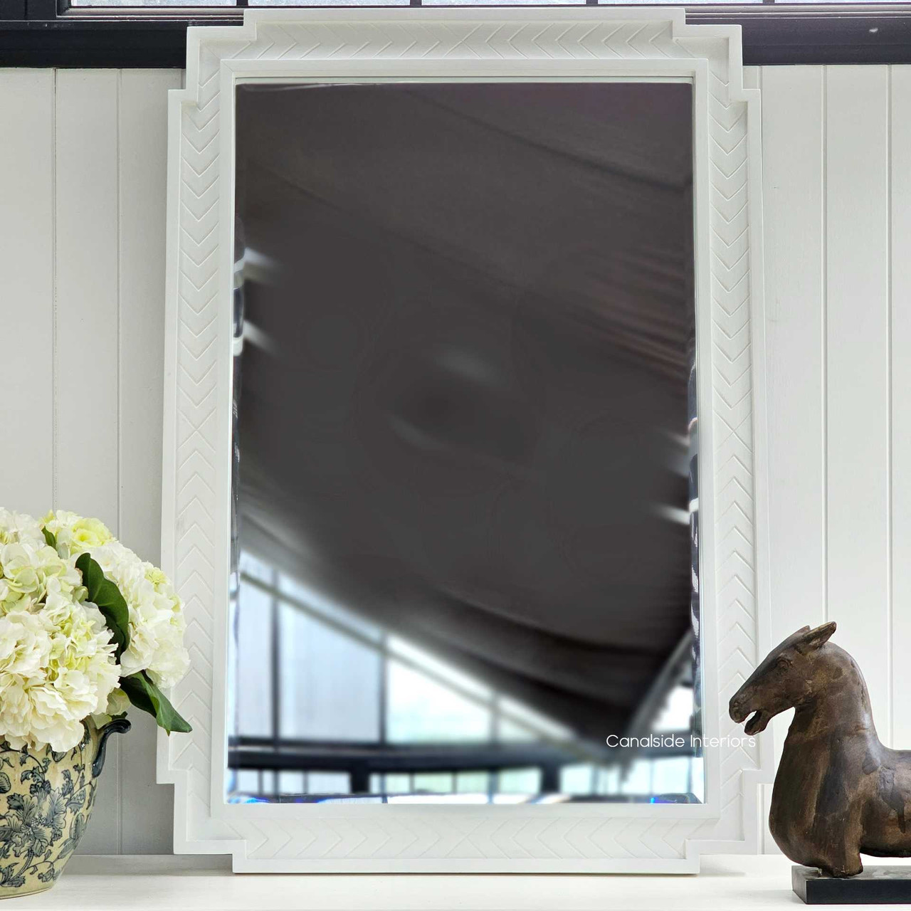 Mayfair mirror's placement in a coastal-inspired room, demonstrating its versatility in various decor styles including Hamptons and coastal.