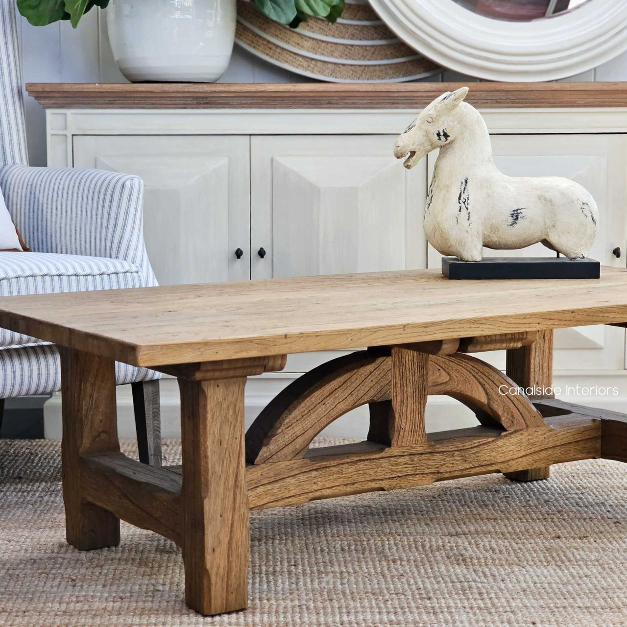 Treadstone Solid Oak Coffee Table, hamptons, hampton table, provincial, plantation, dining tables, trestle base, living room, livingroom, family room, loungeroom, coffee tables