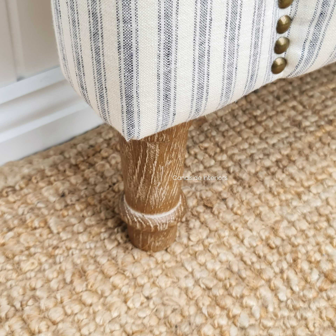 Mayfair Headboard showcasing the weathered oak legs, a timeless addition to any sleeping space