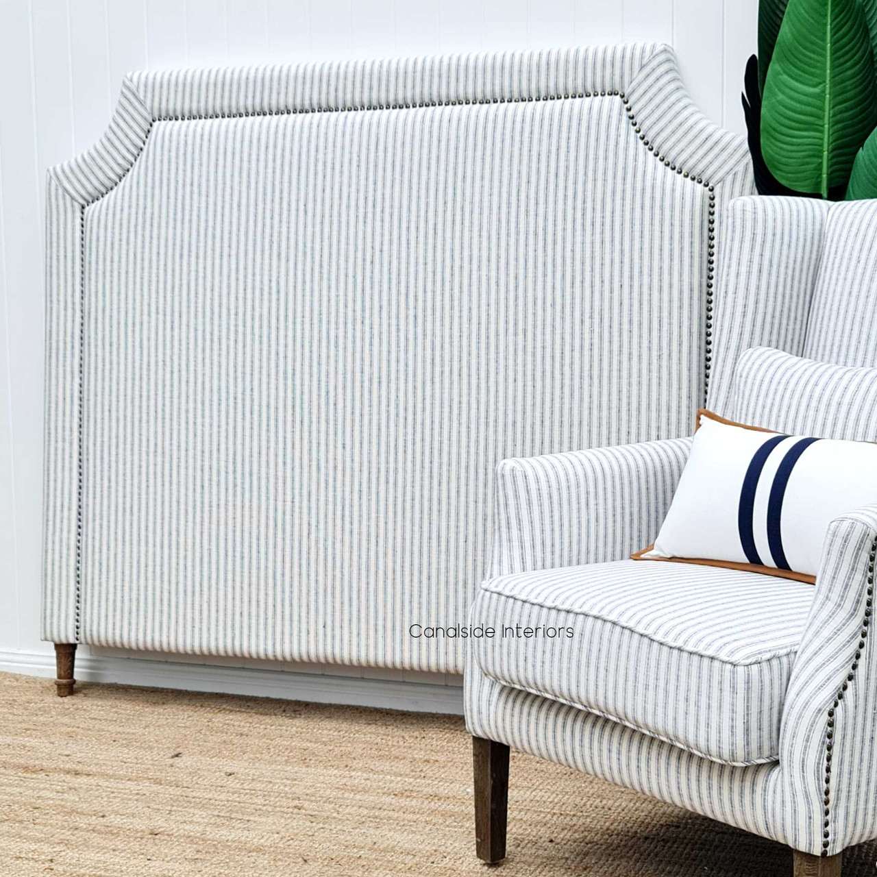 the Mayfair Headboard's fabric texture, offering a modern yet cozy addition to a bedroom