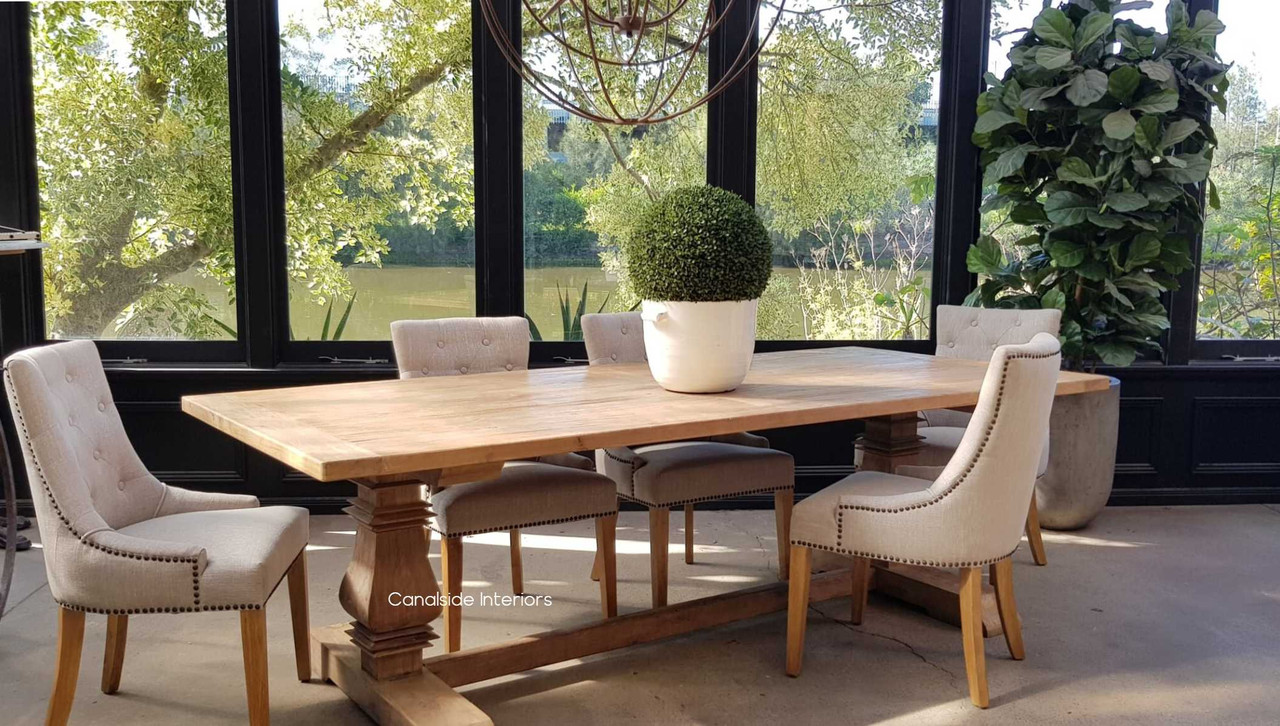 Isolated view of the Artisan Dining Table, showcasing its suitability for both contemporary and rustic home offices.