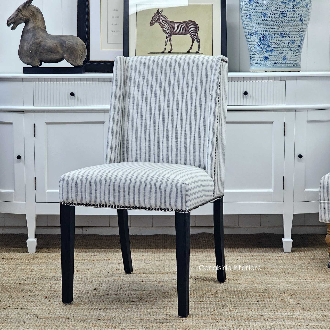 Leclerc Black Oak Leg Dining Chair: Smooth Lines and Relaxed Vibes, Perspective Angled View