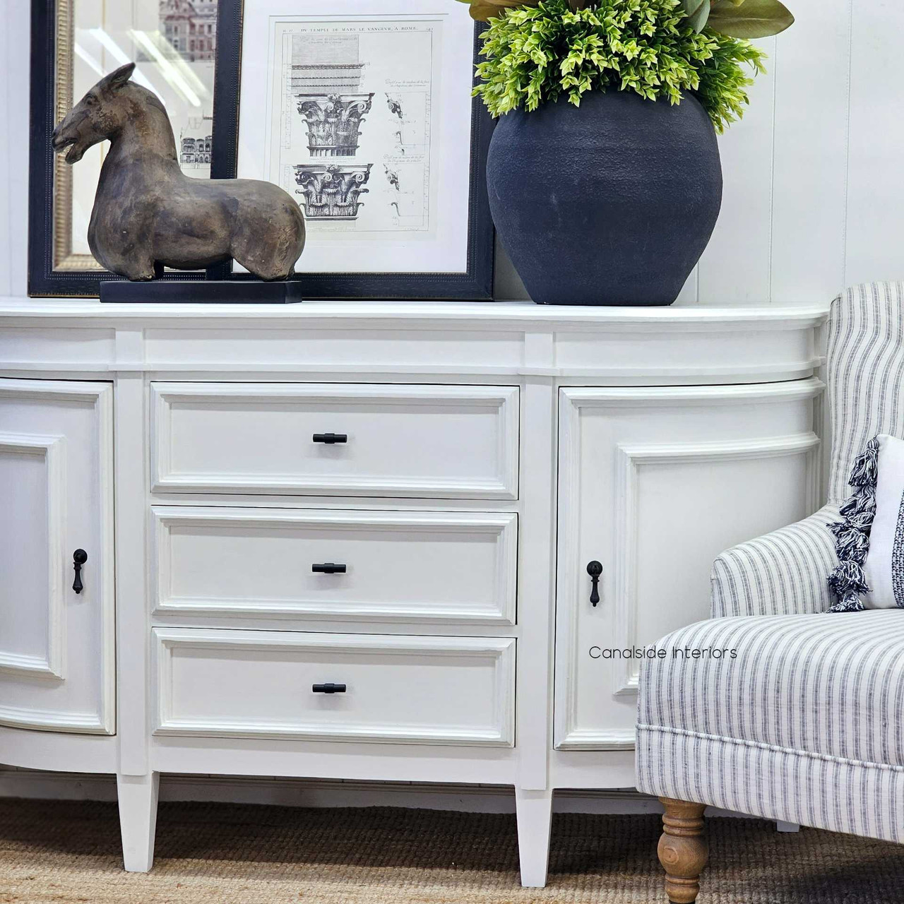 Elegant and functional, the Francia Petite Curved Sideboard is Sydney's choice for a luxurious yet practical storage piece.
