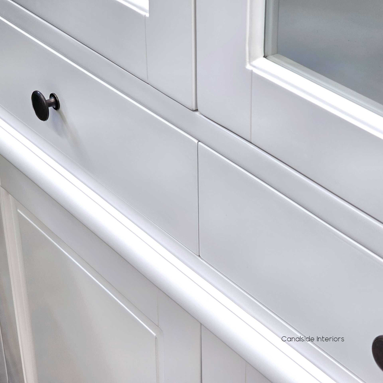 Close-up of the white distressed Key Largo Display Unit, highlighting the quality construction ideal for Sydney's modern homes