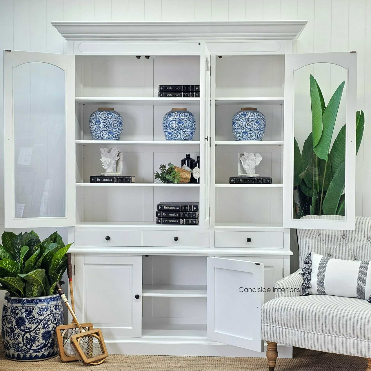 Designed for Sydney's discerning interiors, the Key Largo offers a coastal take on traditional bookcases and storage cupboards