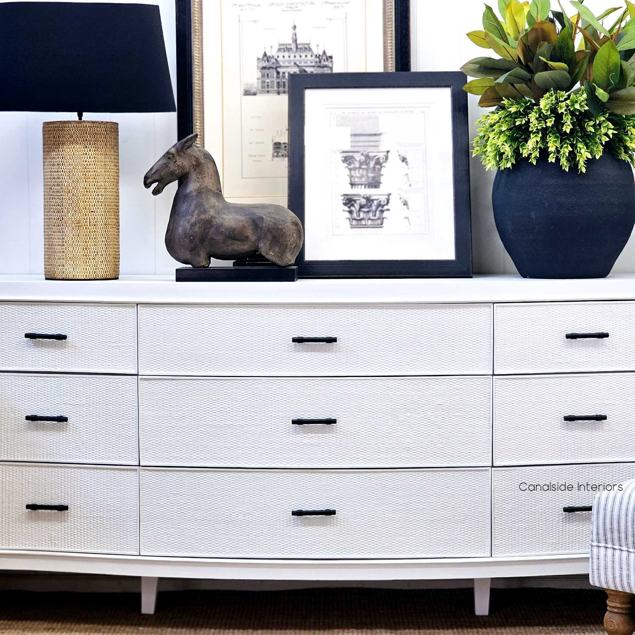 Claremont Rattan 9 Chest, White BEDROOM, HAMPTONS Style, PLANTATION Style, TABLES Side Tables, LIVING Side Tables, BEDROOM, sideboard, buffet, bedroom furniture, bedroomfurniture, bedroom style, bedroomstyle,