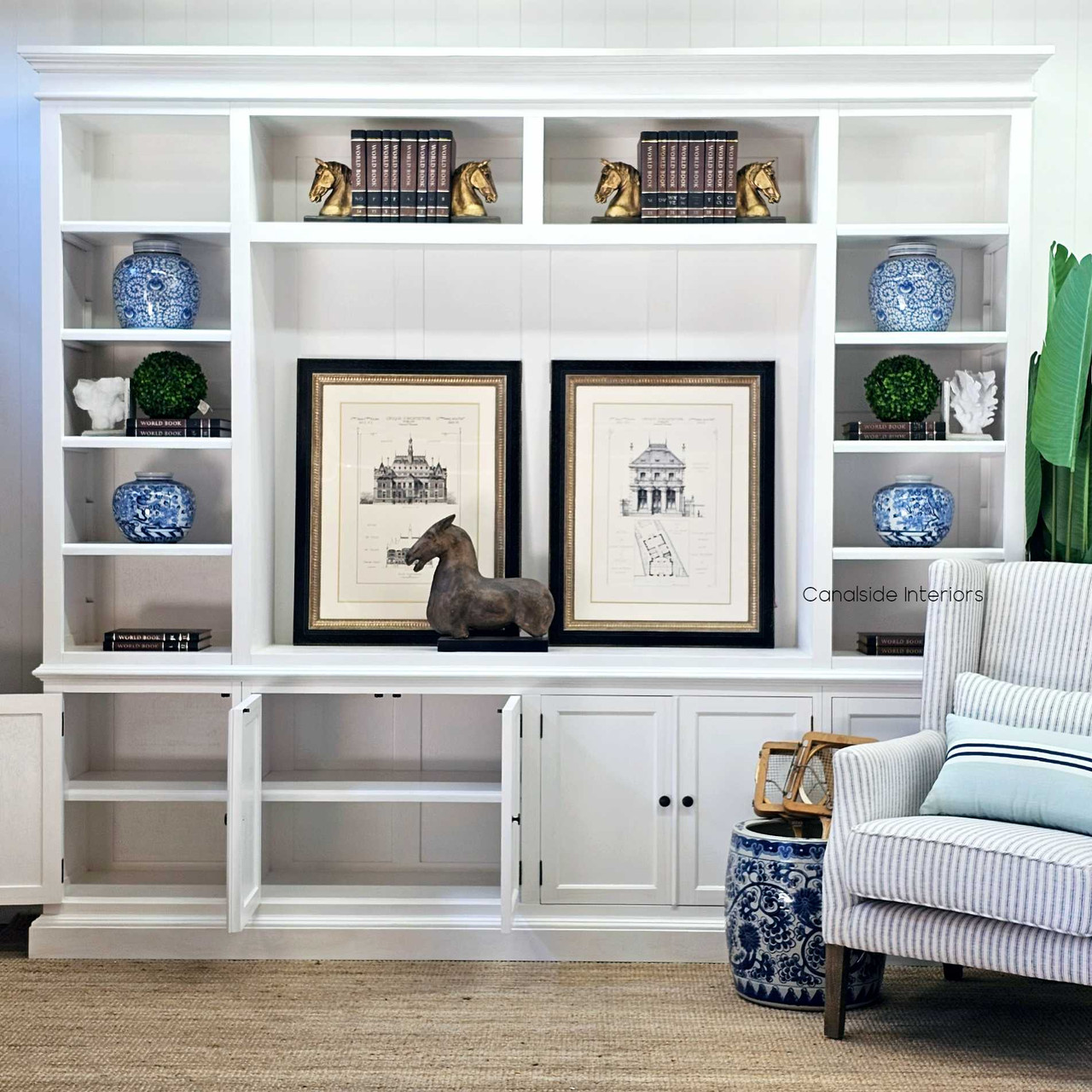 Interior design inspiration featuring the Casement TV Media Wall Unit in a coastal-themed living room