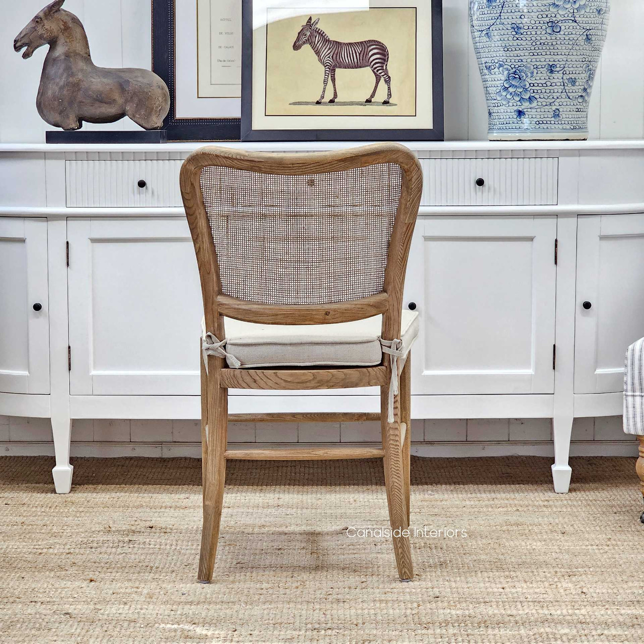 Noda Dining Chair with Cushion, Comfortable Seating for Extended Dining Sessions, Backward Angle