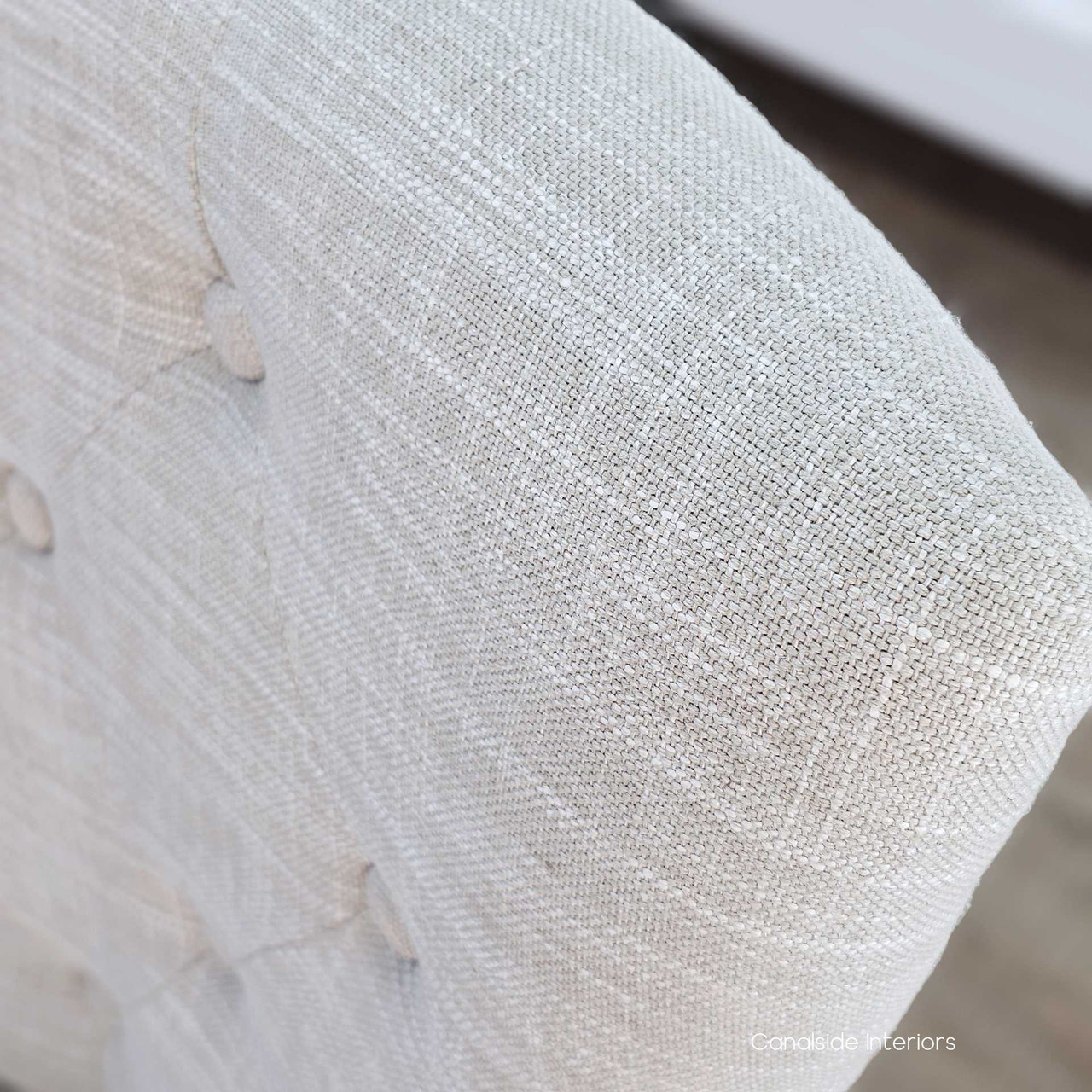 Bennet Upholstered Button Back Dining Chair, Classic Elegance with Modern Touches, Close-Up Shot