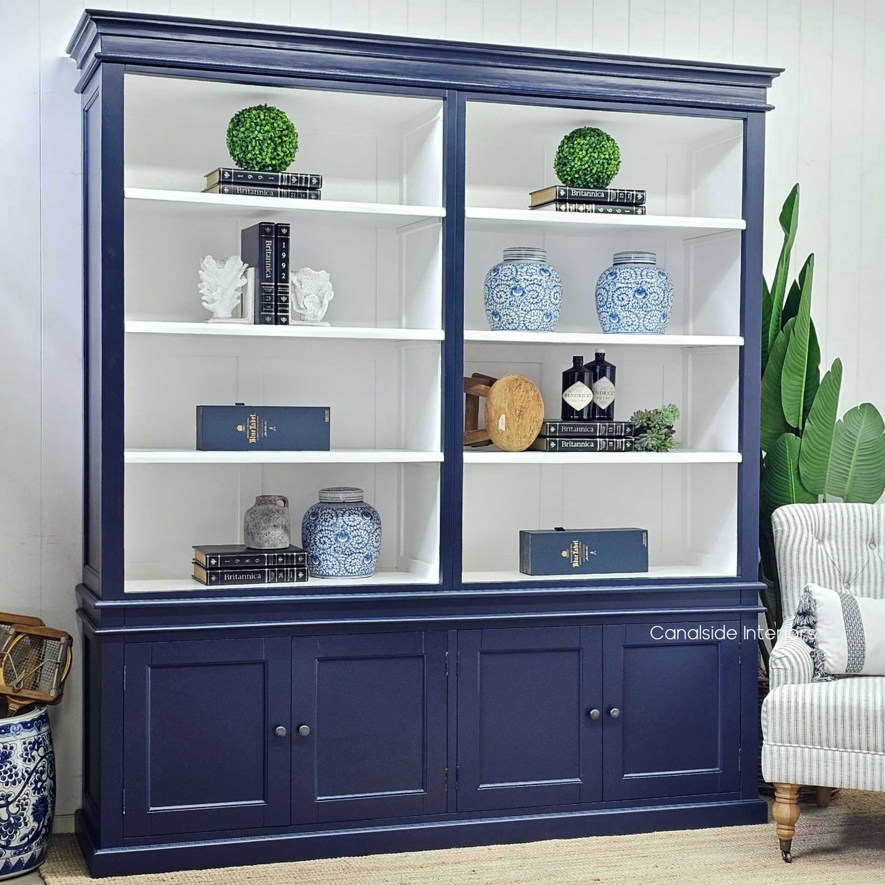 Side angle view highlighting the sleek profile and finely crafted detailing of the Grange Wall Unit.