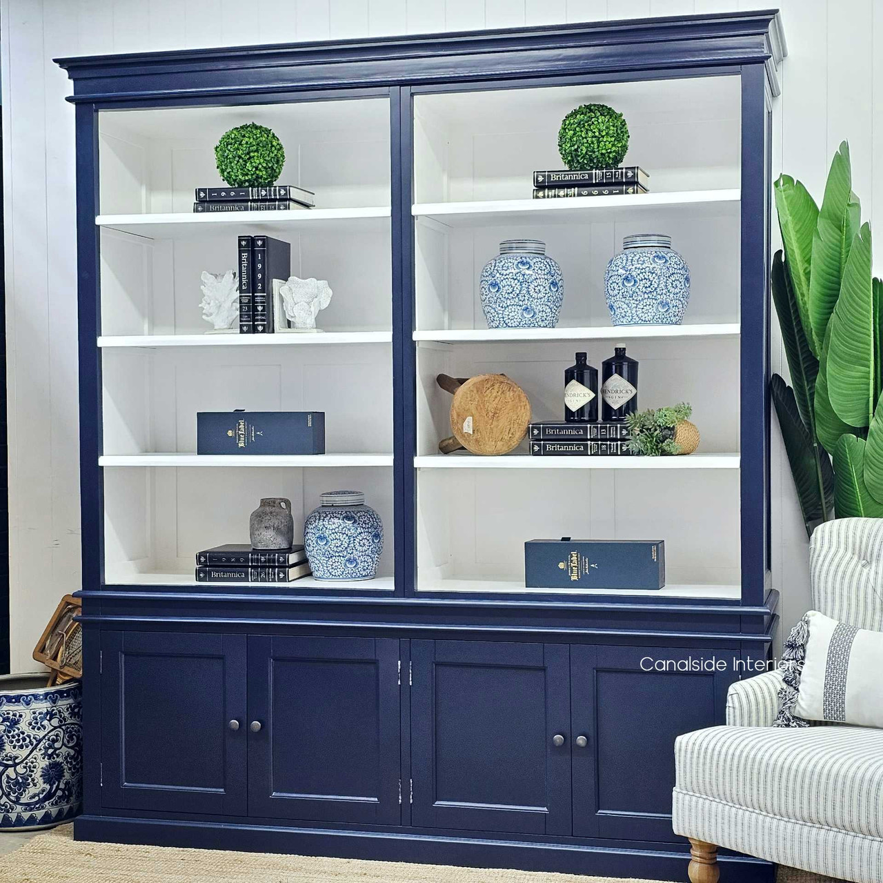 Angle view capturing the full height and elegant stature of the Grange Wall Unit.